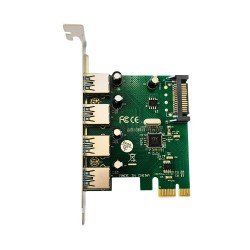 Bungees PCIe x1 to 4-USB 3.0 Expansion Card with SATA Power VL805