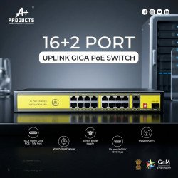 A+ Products Poe Switch 16 Port (16 FE + 2 GE + 1 SFP Port) A+ Products Poe Switch 16 Port (16 FE + 2 GE + 1 SFP Port)