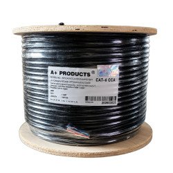 A+ Products CAT6 CCA Lan Cable Outdoor 100y LD Black DOUBLE JACKET (0.51mm)