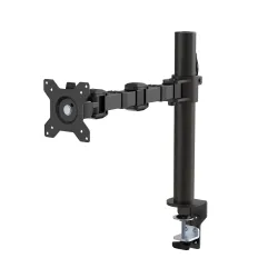 Amazon Basics Single Monitor / Led Stand, Table Top Clamp Height Adjustable Arm Mount- Steel