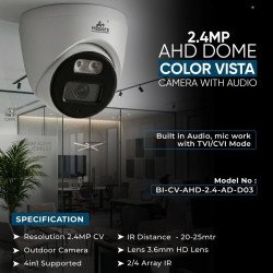 A+ Products 2.4MP HD ColorVu Dome Camera 3.6mm With Audio(AD-D03)