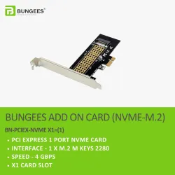 BUNGEES PCI EXPRESS X1 1 PORT NVME ADD ON CARD