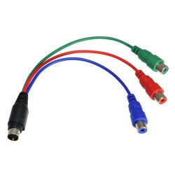 S-Video to 3 RCA RGB 7-Pin Video Adapter Cable