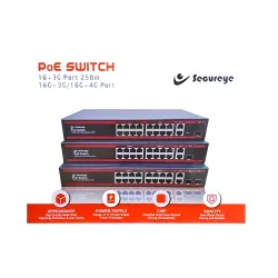 Secureye Poe Switch 16 Port (16 GE + 2 GE + 1 SFP Port) S-16GE-2UG-1UF-300W-NB Secureye Poe Switch 16 Port (16 GE + 2 GE + 1 SFP Port) S-16GE-2UG-1UF-300W-NB